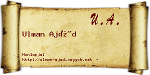Ulman Ajád névjegykártya